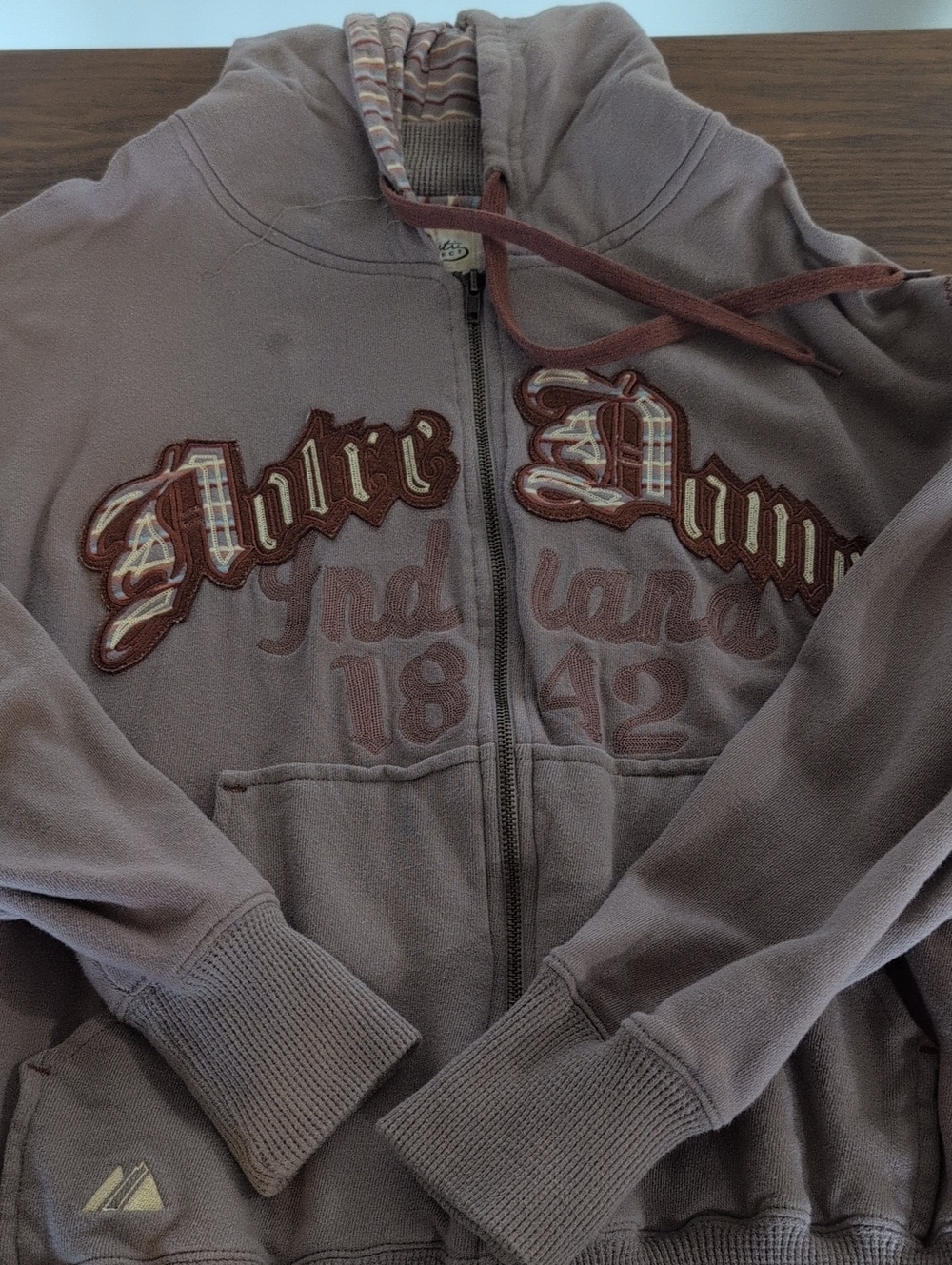 Notre Dame Majestic Brown/Muted Mauve Zip-Up Hoodie